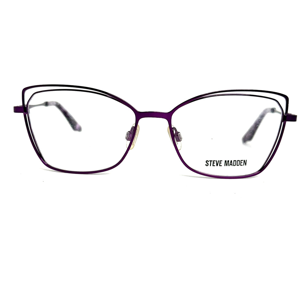 Steve Madden Purple Metal Cat Eye Glasses Bradshaw Eggplant 54 16 135 20571